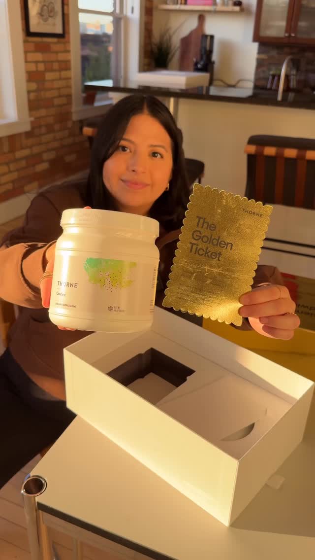 Instagram post by @juicyjuicingj for Thorne. Caption reads: 🎉GIVEAWAY🎉 Comment THORNE GOLDEN TICKET on this....