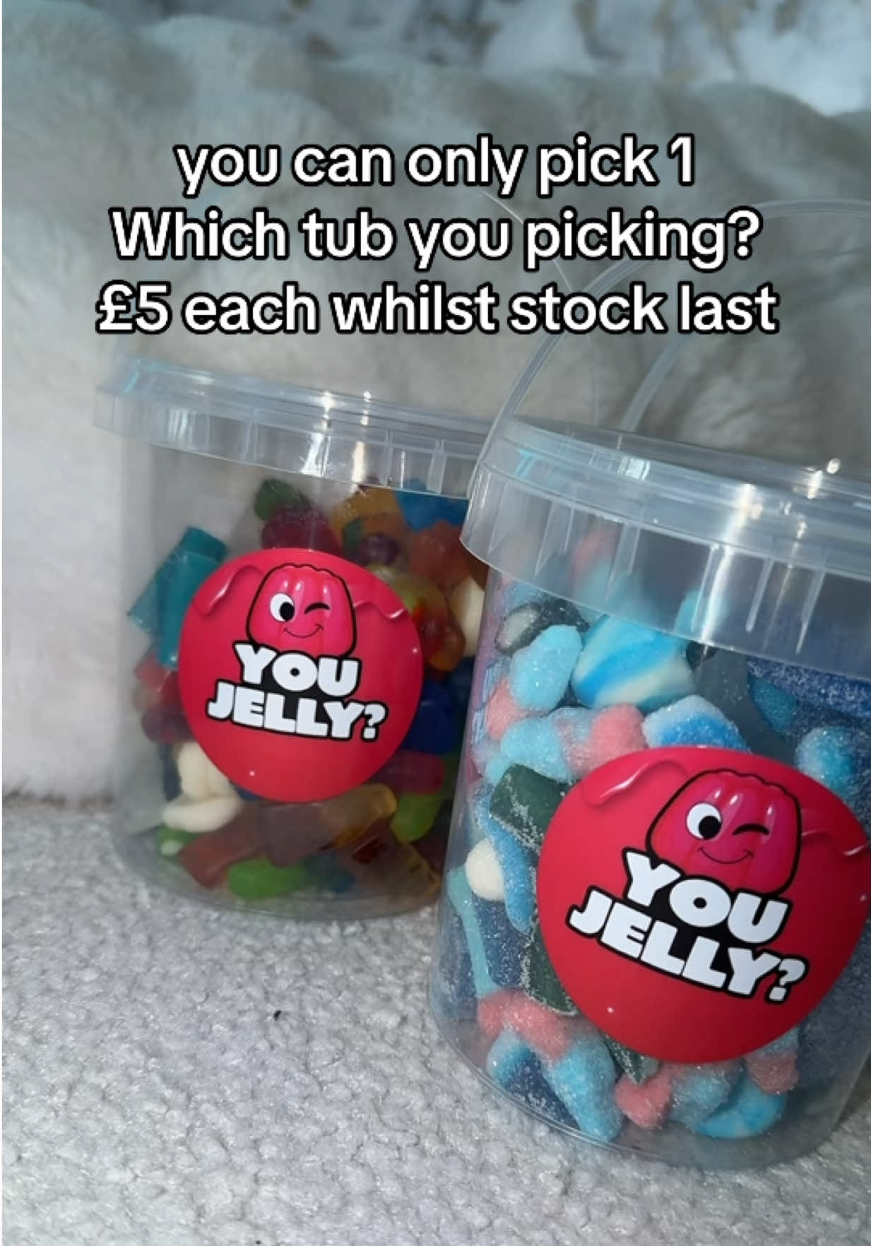 TikTok post by @itsmebadmom for Exploded Sweets. Caption reads: [...] pick 1 tub which one you picking?? @Exploded....