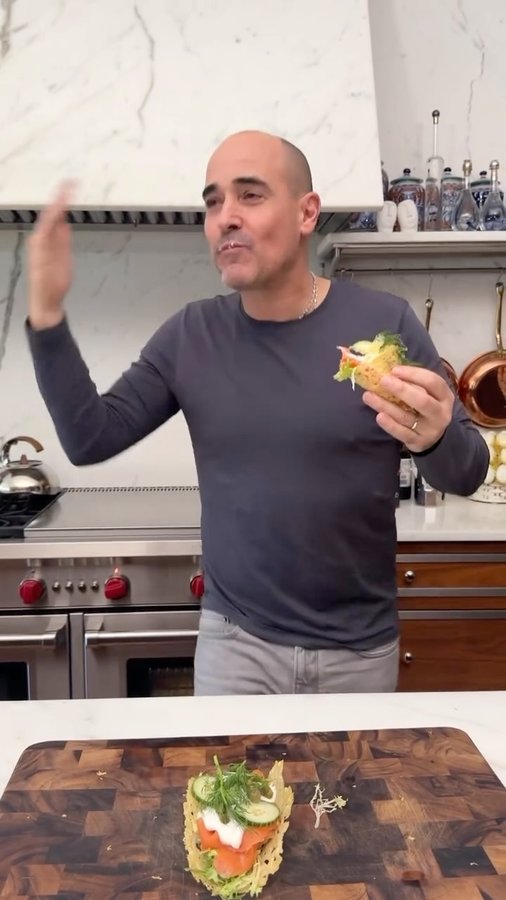 Instagram post by @davidroccosvita for Parmigiano Reggiano. Caption reads: These Parmigiano Reggiano Tacos are fun to make....