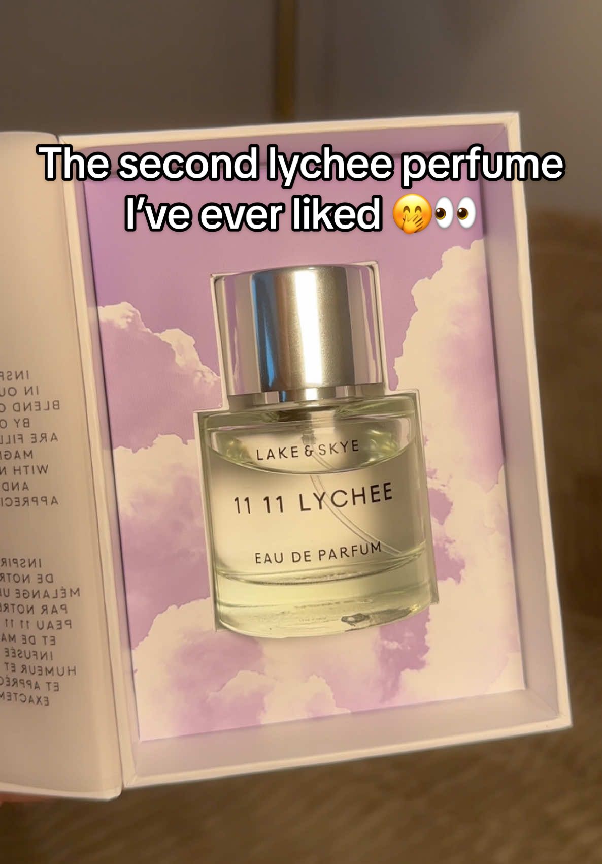 TikTok post by @plsmells for Lake & Skye. Caption reads: If you want a fruity fragrance unlike any other -....