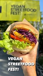 Instagram post by @vegansofzuri for Planted. Caption reads: ✨NEW✨Vegan Streetfood Fest in Luzern! 🎪🌱🎉⁠ ⁠....