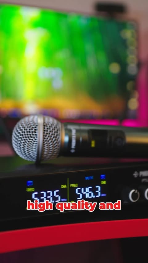 Instagram post by @vermilion_god for Phenyx Pro. Caption reads: [...] quad wireless microphone system from....