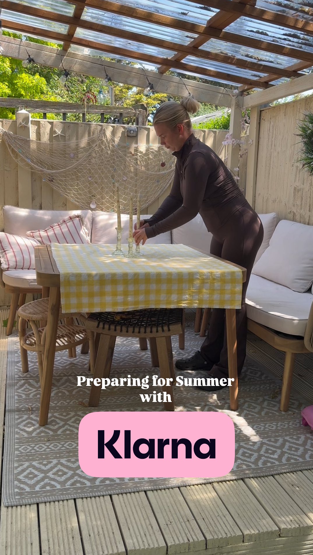 Instagram post by @katieariam for Klarna. Caption reads: #AD With the Summer holidays right around the....