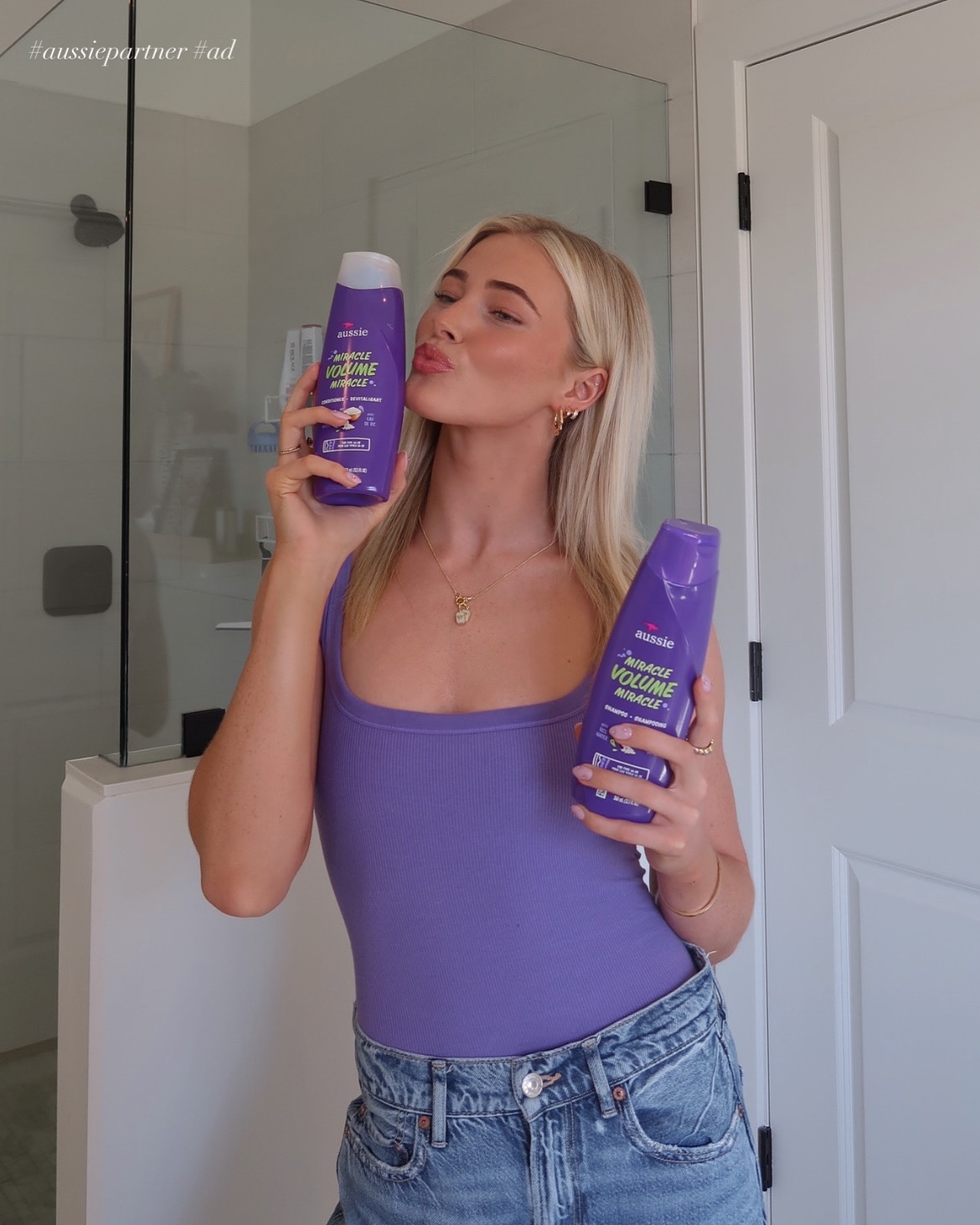 Instagram post by @ryleearnold1 for Aussie Hair. Caption reads: #aussiepartner #ad No bad hair days with....