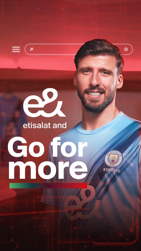 Instagram post by @eandgroup for Manchester City. Caption reads: Go For More: Inside the mind of @rubendias 🧠💪 🤝....