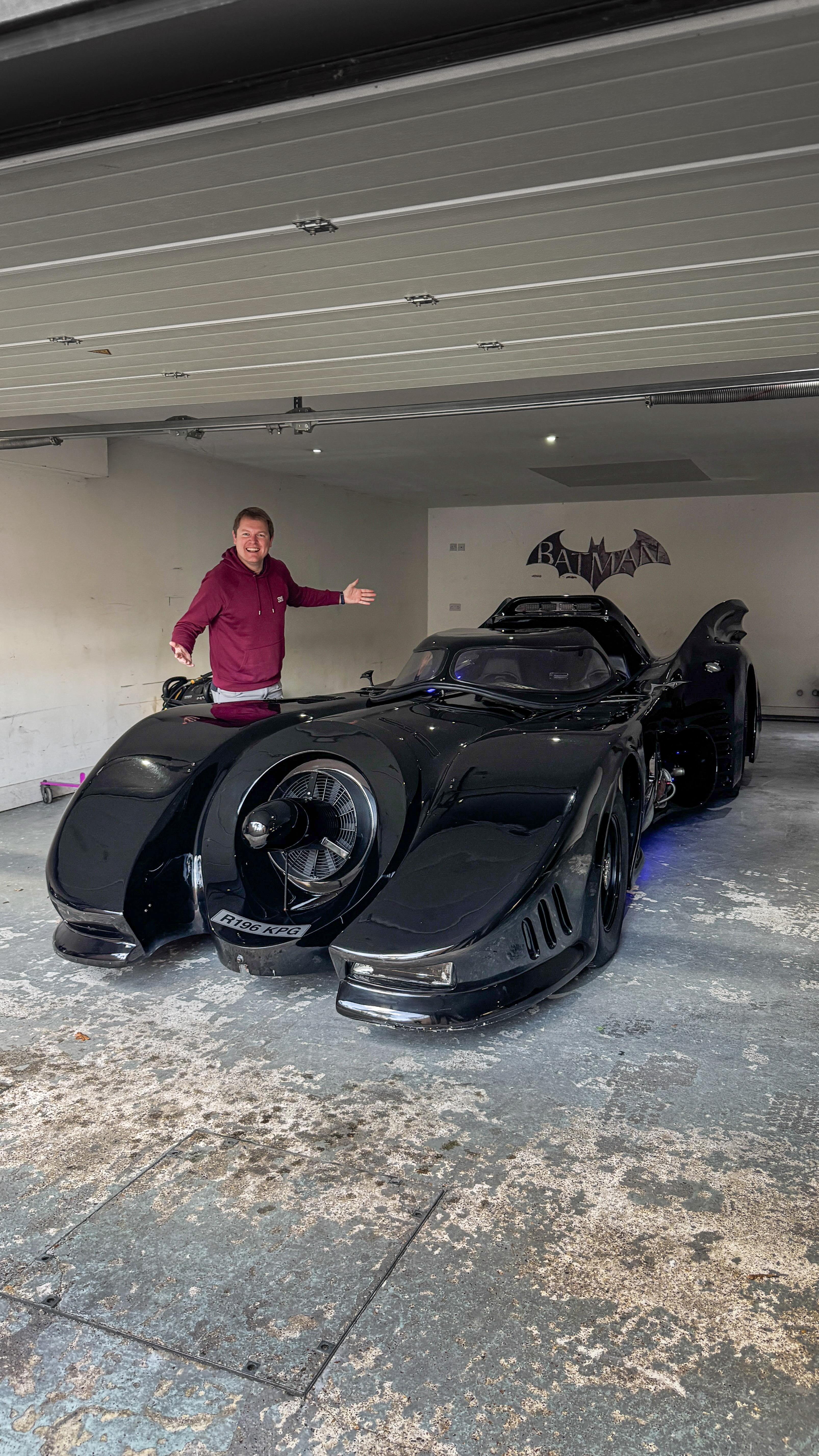 Instagram post by @shmee150 for Fanhome. Caption reads: Tim Burton builds the Tim Burton Batmobile from....