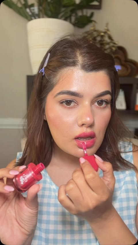 Instagram post by @fourhappyfeet for Bubble. Caption reads: Trying all three shades of the Bubble x e.l.f. lip....