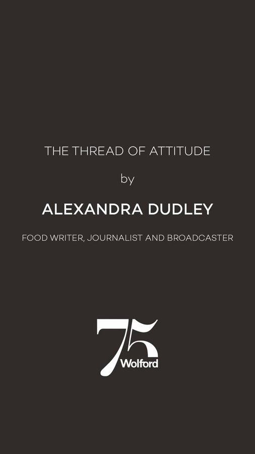 Instagram post by @alexandradudley for Wolford. Caption reads: As a cook, writer, and host, Alexandra turns....
