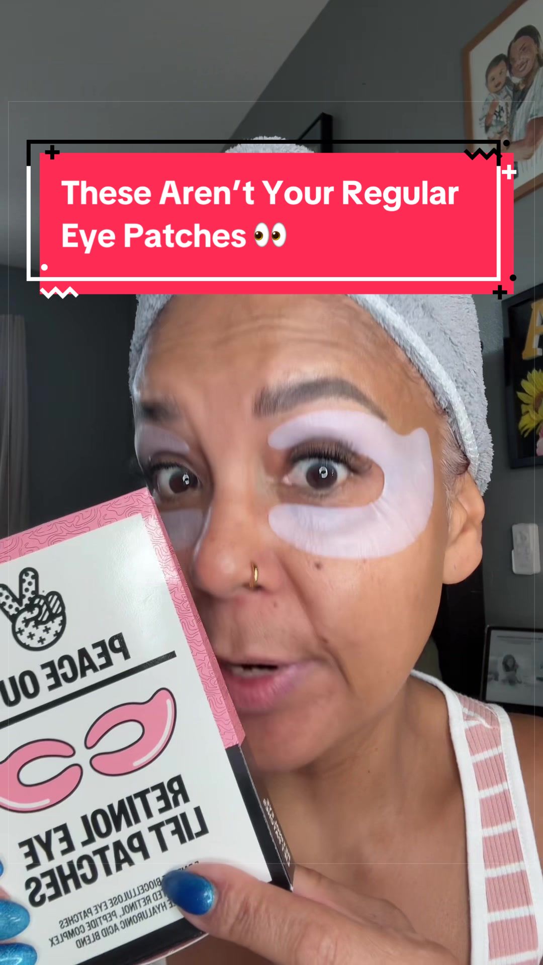 TikTok post by @glammabunny for SuperOrdinary. Caption reads: [...] Peace Out. 👀💕 @Peace Out Skincare....