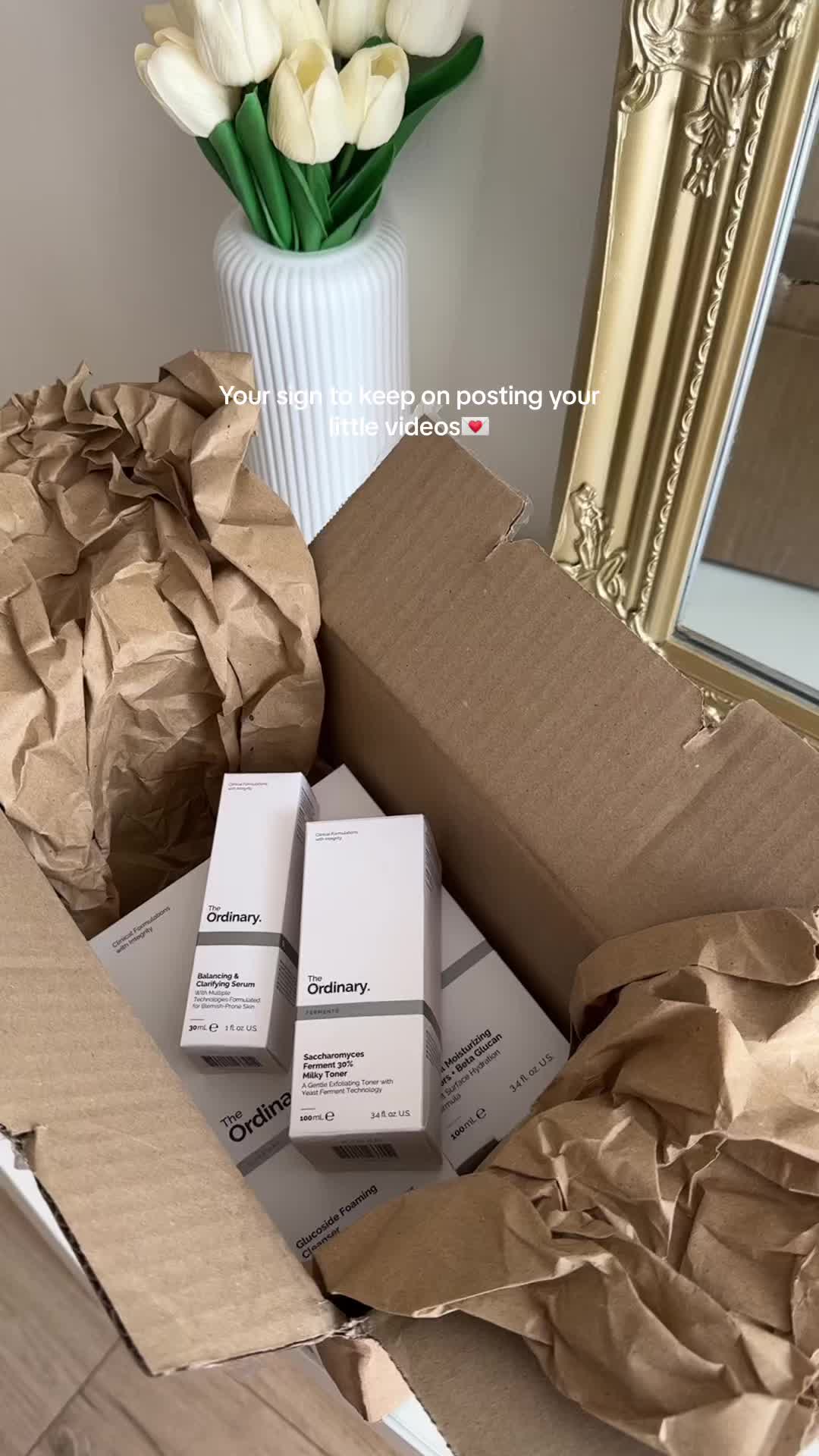 TikTok post by @madiarries for DECIEM. Caption reads: [...] commerciale avec @The Ordinary @DECIEM....