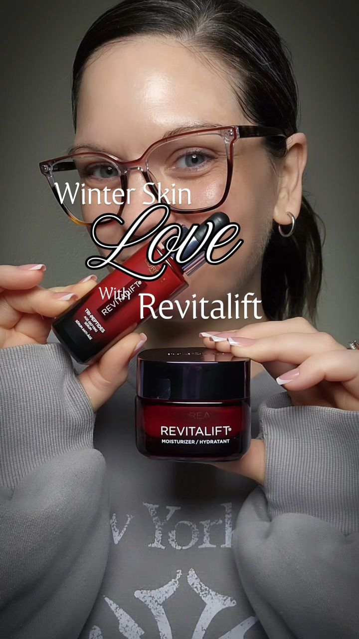 Instagram post by an influencer for L'Oréal Paris. Caption reads: 💧 Winter Skin Love with Revitalift ❄️....