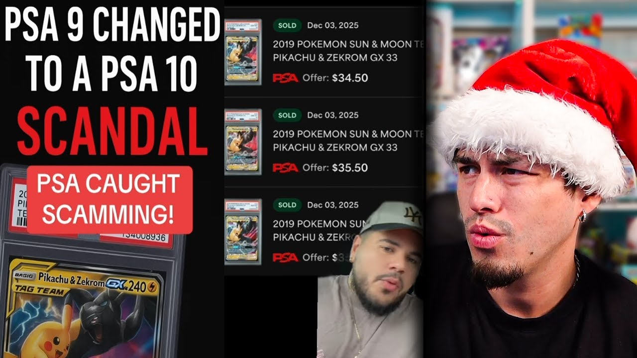 YouTube post by @ShinyVert for Vault X. Caption reads: PSA Grading Is Super Cooked | VERTMAS Ep. 7.