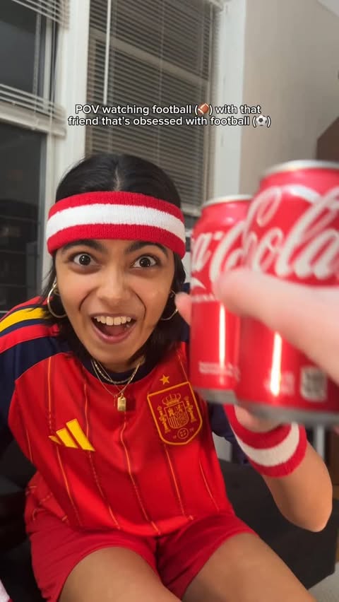 Instagram post by @kalissapersaud for Coca-Cola. Caption reads: #CocaColaPartner football watch party🏈📺❓ [...].