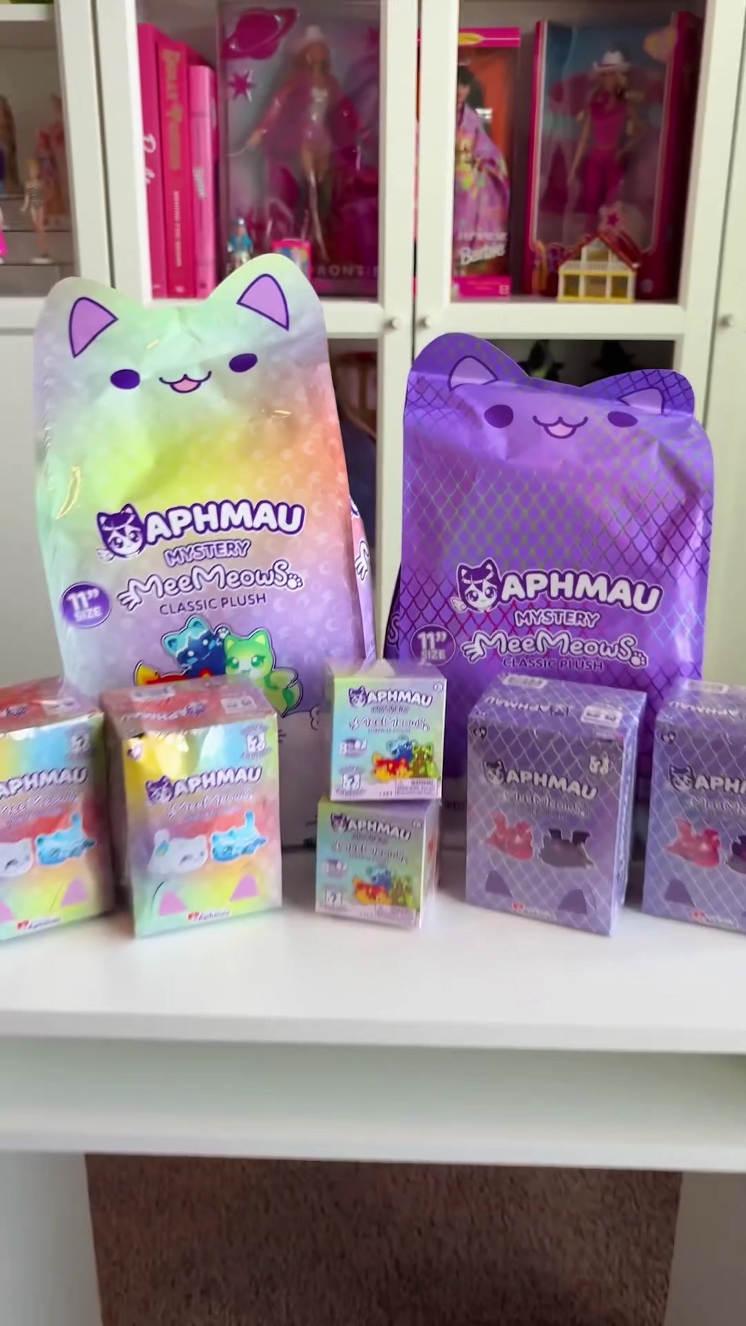 TikTok post by @hibarbiegirls for Bonkers Toys. Caption reads: UNBOXING NEW APHMAU ELEMENTAL & GEMSTONE DRAGON....