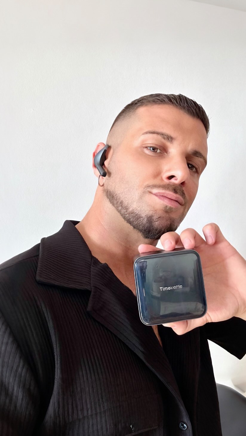 Instagram post by @antonio_diurno for Timekettle. Caption reads: 🌍 Traveling the world, speaking different....