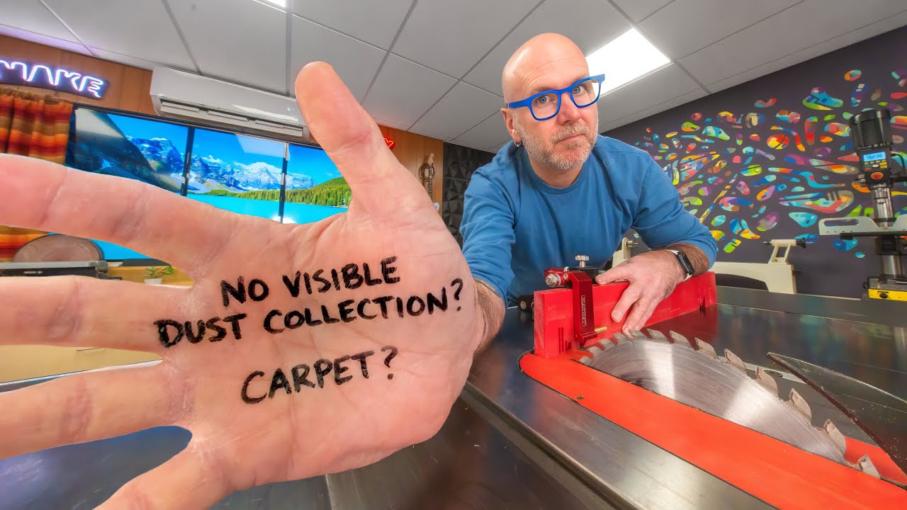 YouTube post by @MakeSomething for xTool. Caption reads: My Shop Breaks Every Rule (and why it works).