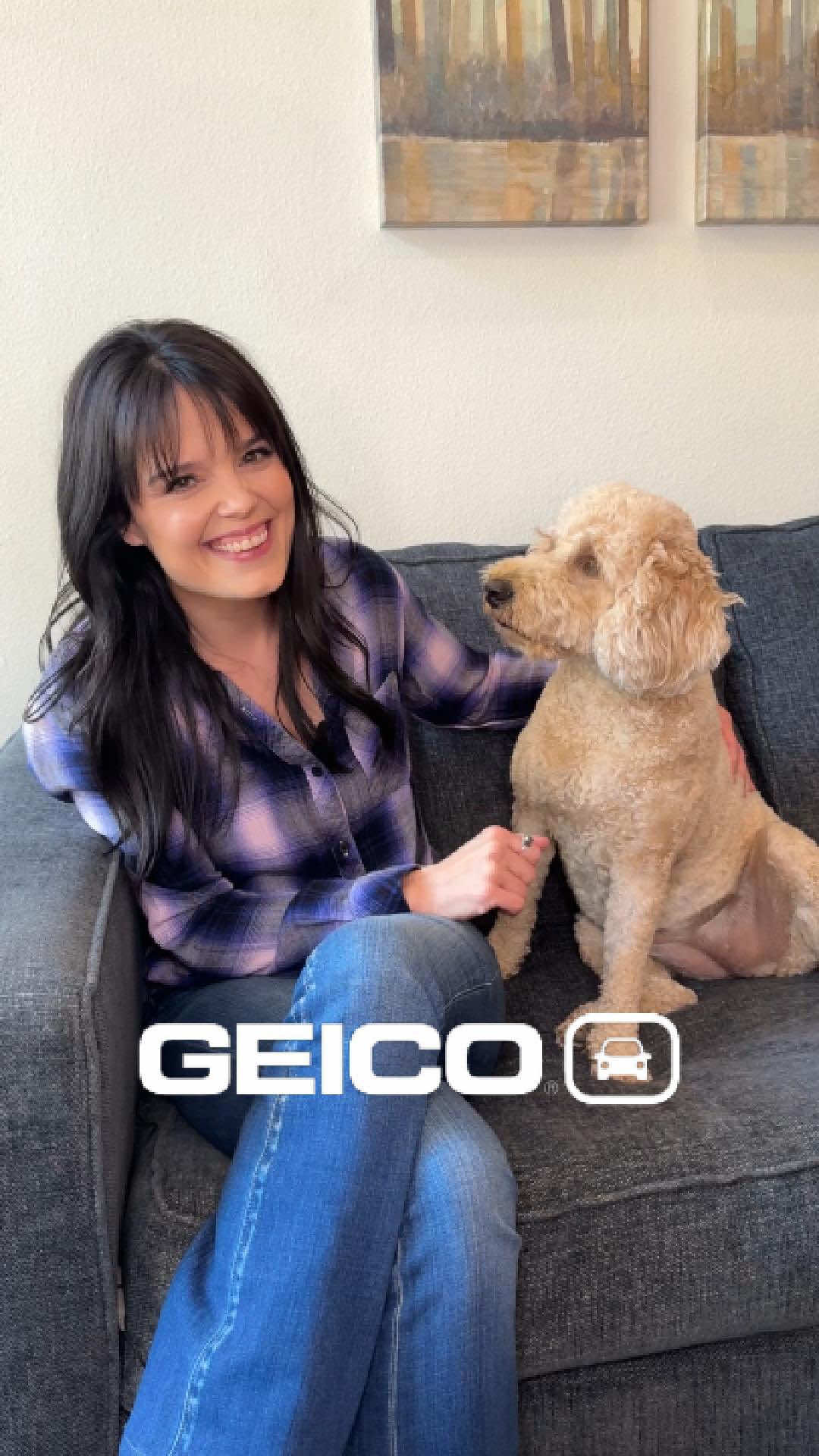 TikTok post by @officialkjb for Geico. Caption reads: Being in the entertainment industry for most of my....