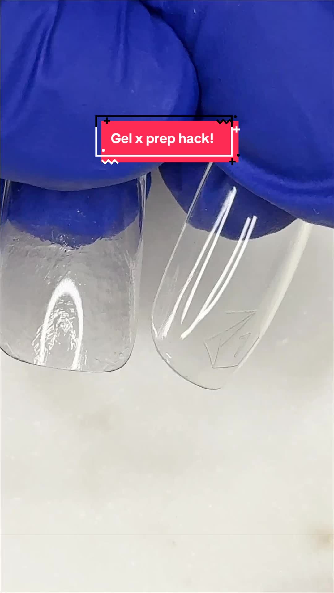 TikTok post by @azalexglam for Après Nail. Caption reads: A little hack to prep my gel x tips ! #gelxnails....