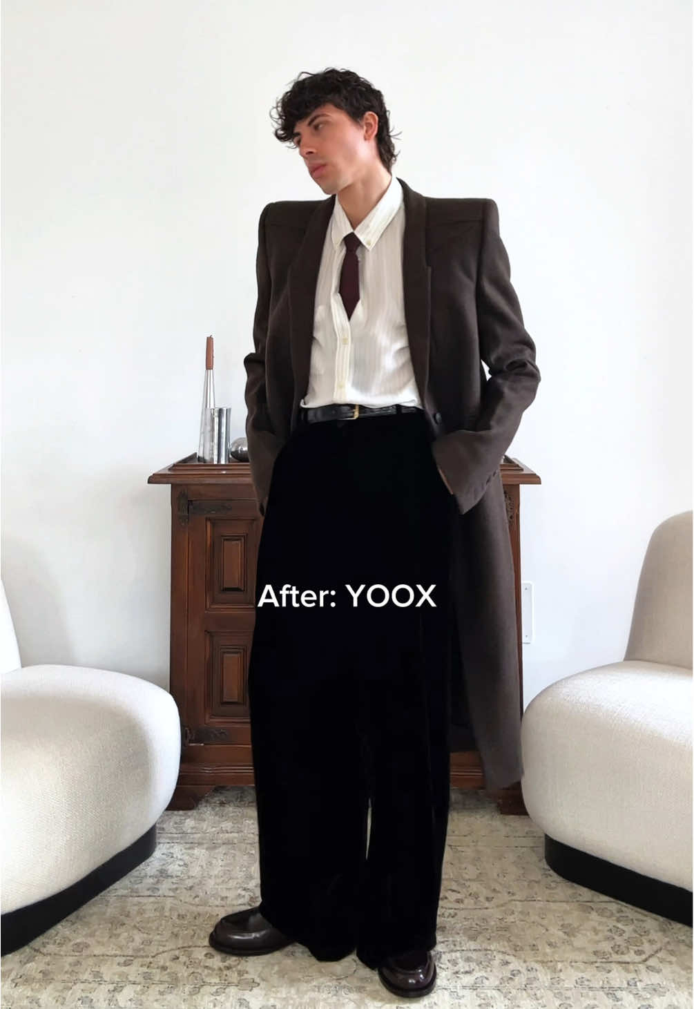 TikTok post by @giorgiopalermo for YOOX. Caption reads: There was a me before, and a me after @yoox....