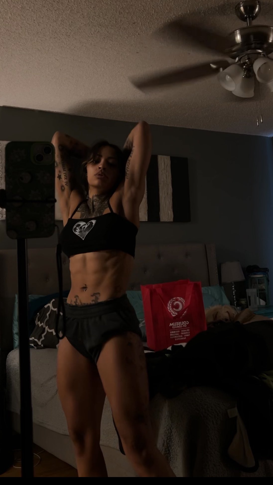 Instagram post by @alexxismae_ for YoungLA. Caption reads: Shreddy cheese 😏💪🏾🖤
Brought to you by the....