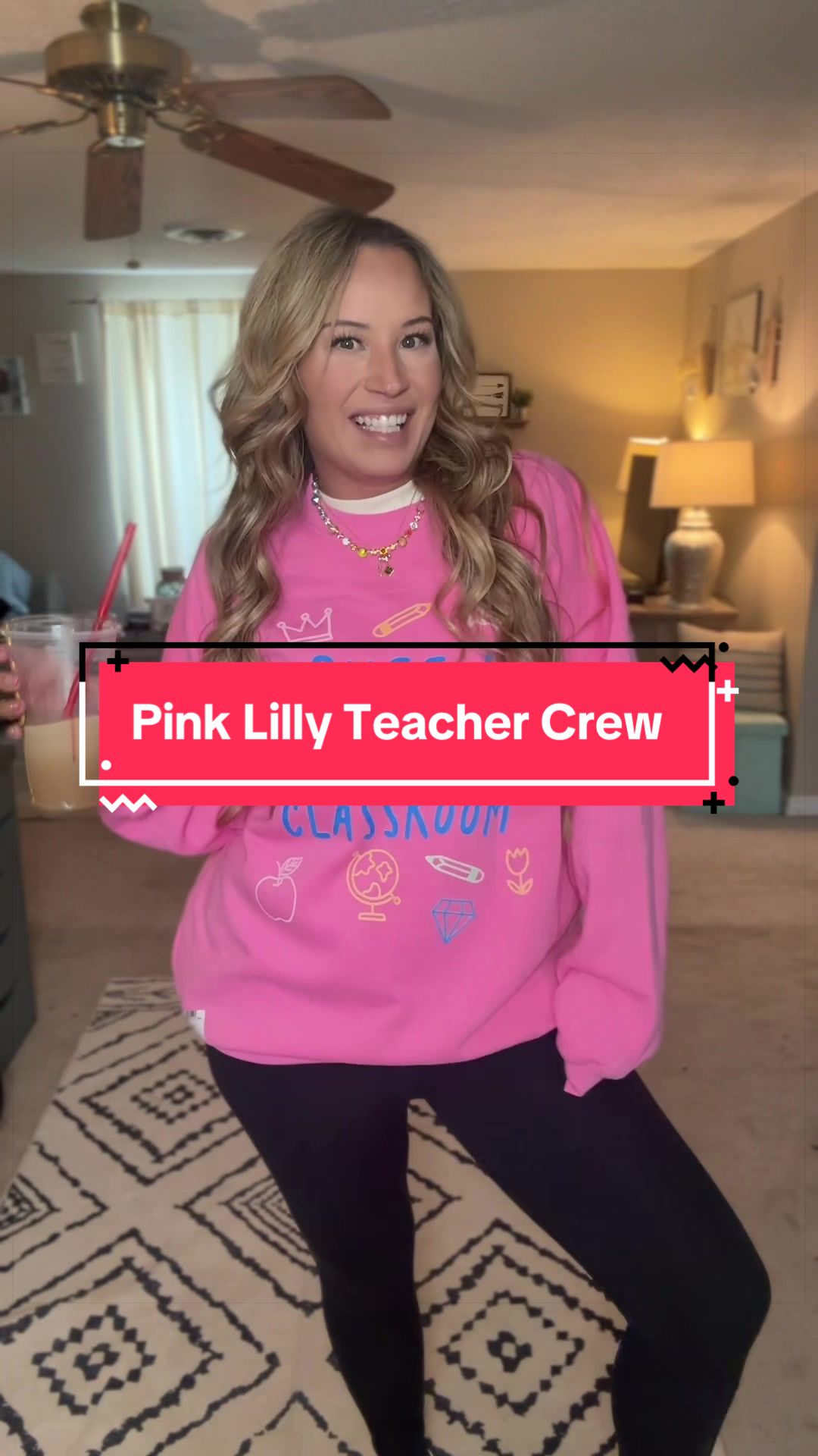 TikTok post by @lynds.beck for Pink Lily. Caption reads: [...] the perfect oversized fit! 📚✨ @The Pink....