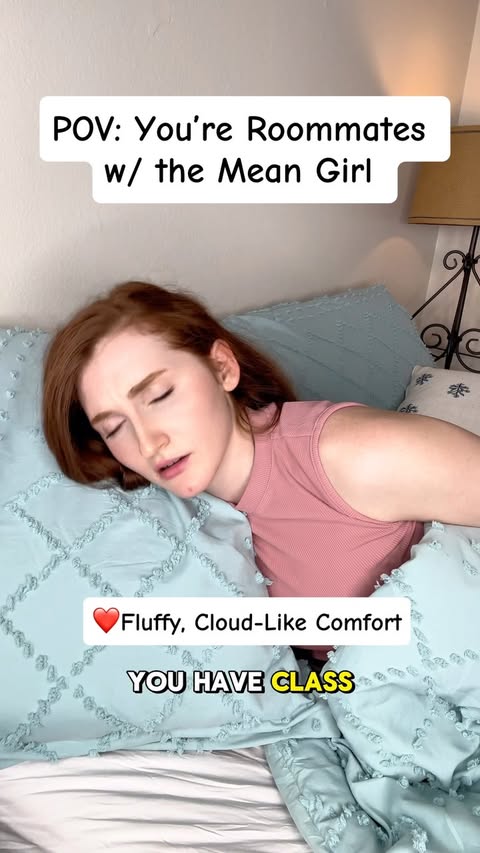 Instagram post by @realemilyfitzgerald for Bedsure Home. Caption reads: [...] got her dorm bedding essentials from....