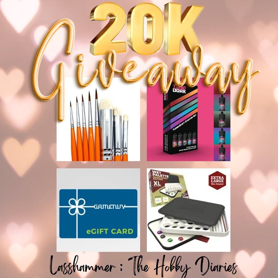 Instagram post by @lasshammer for The Army Painter. Caption reads: [...] how to enter. 🎁 Bundle Includes: • The Army....
