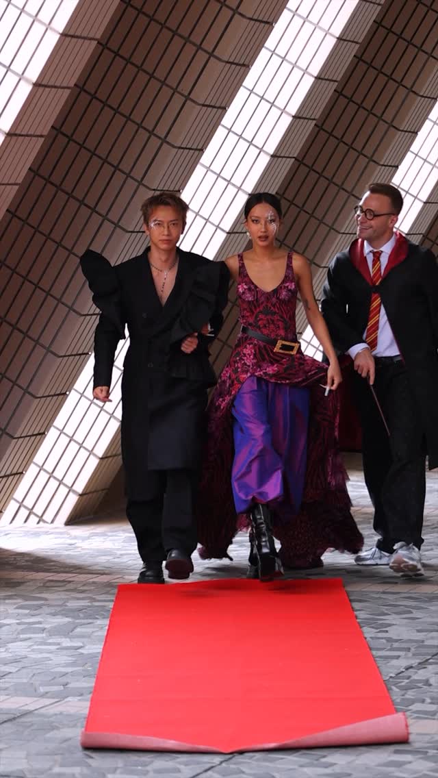 Instagram post by @andrejko.epta for Discover Hong Kong. Caption reads: Glammed up✨and striding down the red carpet ✔️,....