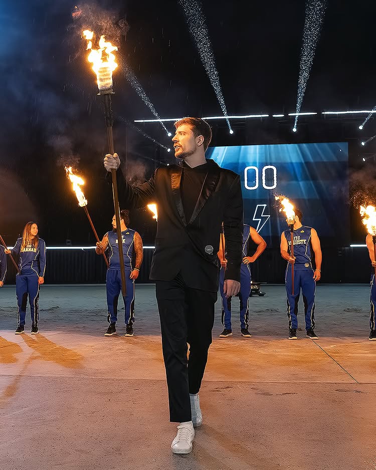 Instagram post by @mrbeast for T-Mobile. Caption reads: [...] in @beastgames will be shattered 👀 - -....