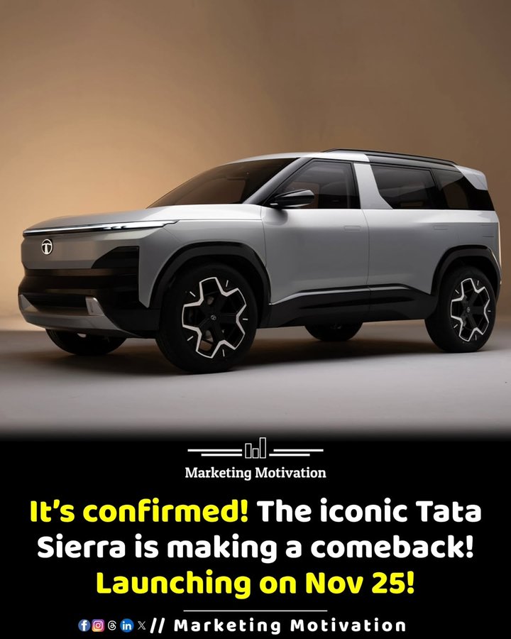 Instagram post by @marketingmotivationn for Tata Motors. Caption reads: India’s passenger vehicle market is about to get....