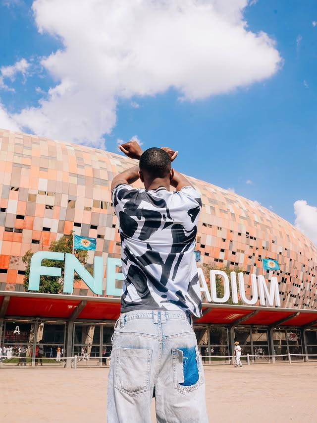 Instagram post by @primo9teen for Vodacom South Africa. Caption reads: 3 Goals 3 Points Live From The @vodacom RED VIP....