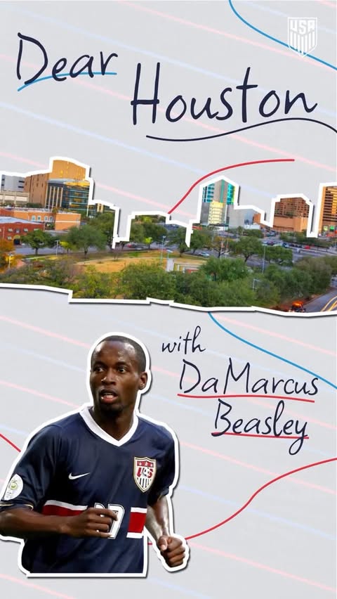 Instagram post by @trickybeas for Bank of America. Caption reads: [...] Dear Houston 🧡 @trickybeas #USMNT x....