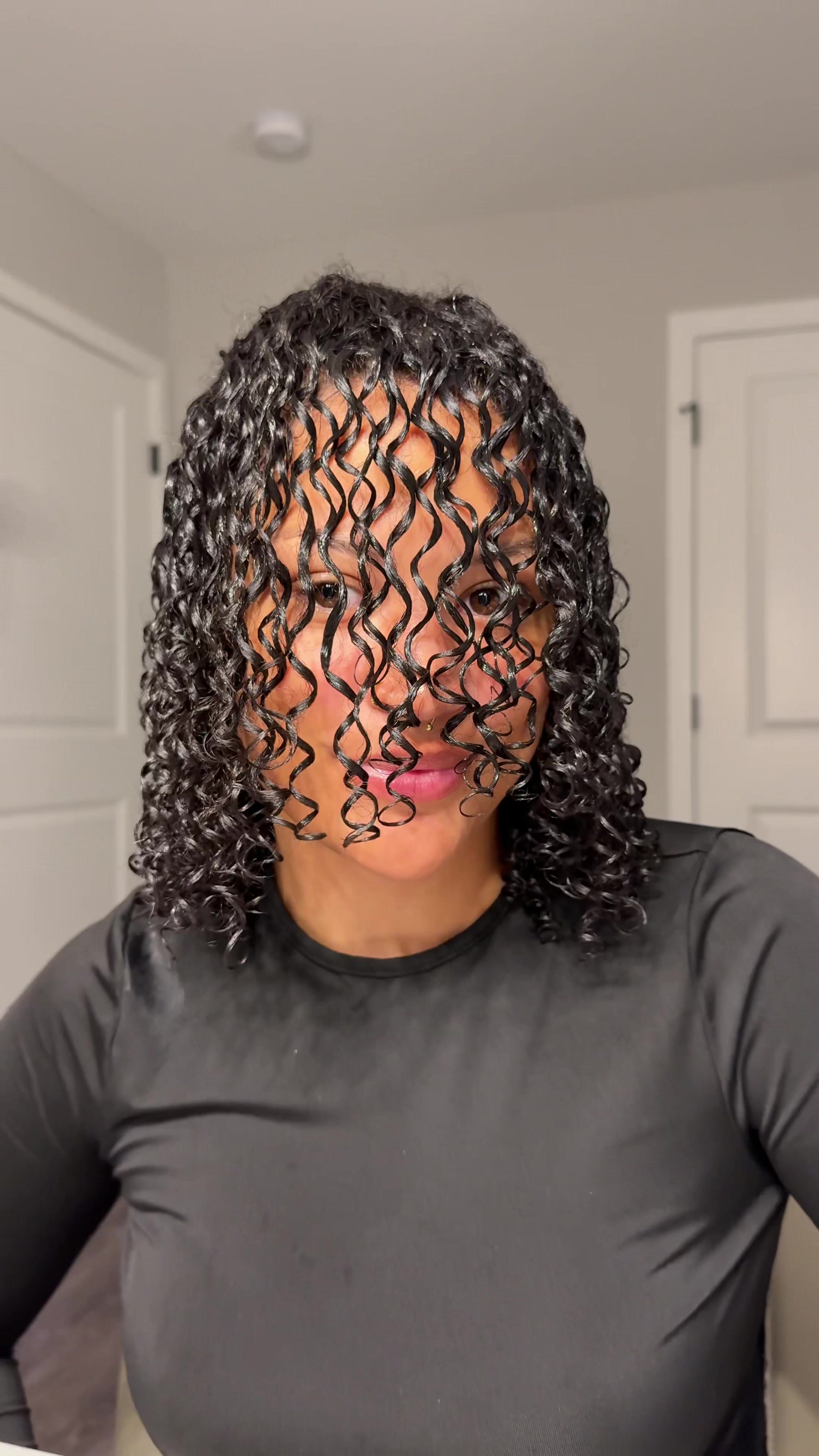 TikTok post by @_aubreanascurlss for Aunt Jackie's Curls & Coils. Caption reads: How I get moisturized and defined 3c curls using....