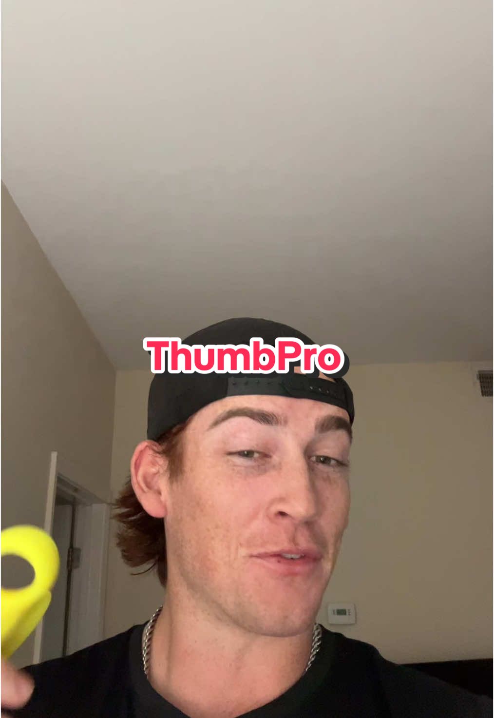 TikTok post by @dalton.reeves for ThumbPRO Baseball. Caption reads: [...] the sting from a missed barrel! @ThumbPRO....