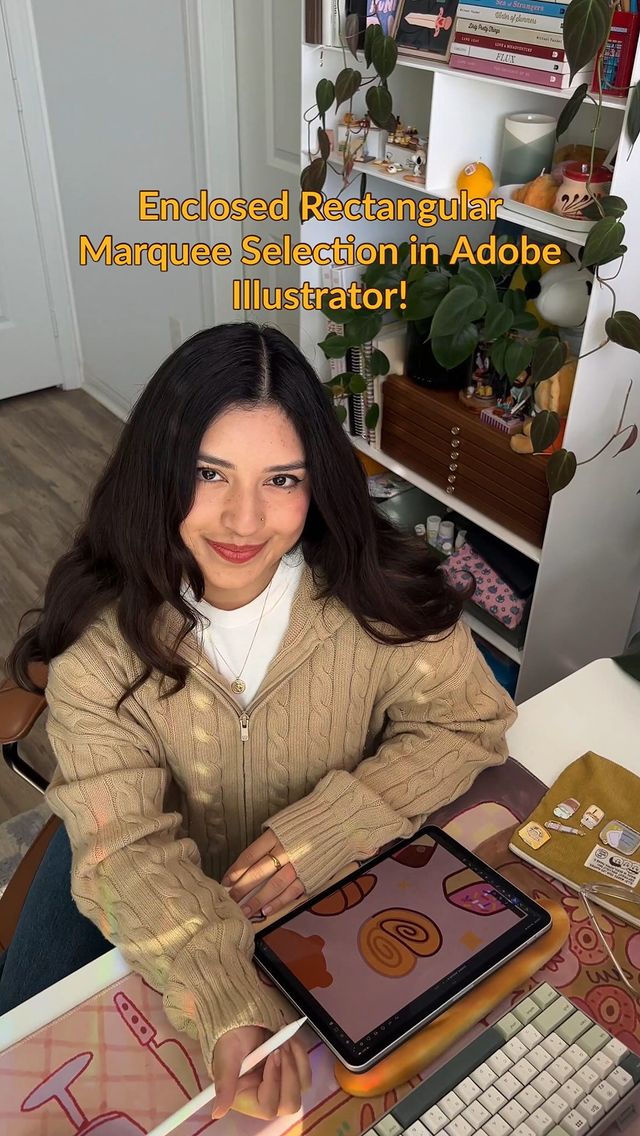 Instagram post by @notmarlenevega for Adobe Design. Caption reads: Working on a new bookmark pattern using....