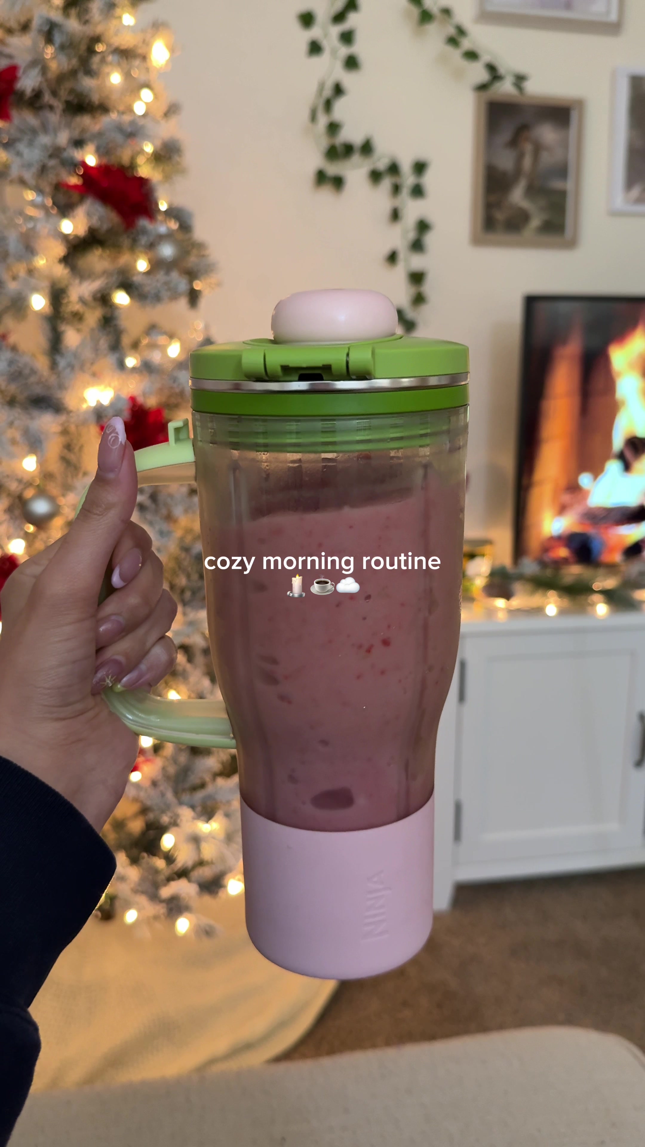 TikTok post by @jazsat for Ninja Kitchen. Caption reads: cozy morning routine 🤍 @Ninja Kitchen....