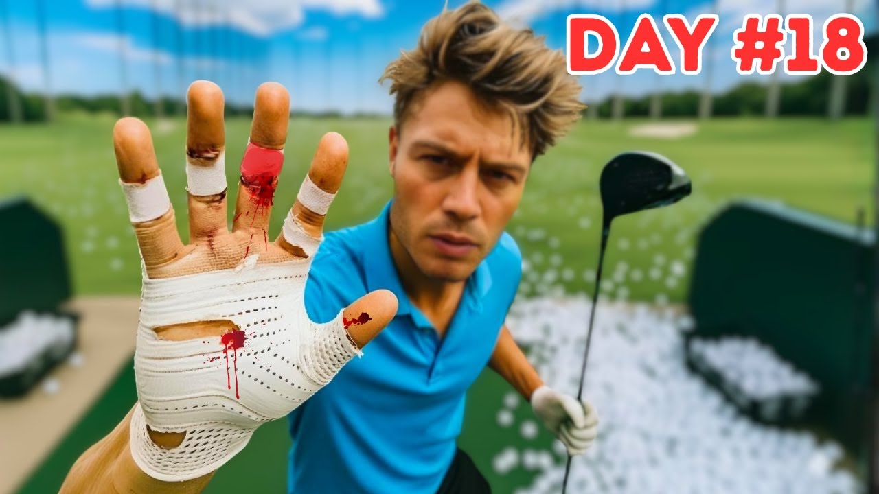 YouTube post by @cheekygolfclub for Takomo Golf. Caption reads: I Hit 10,000 Golf Balls in 30 Days and My Distance....