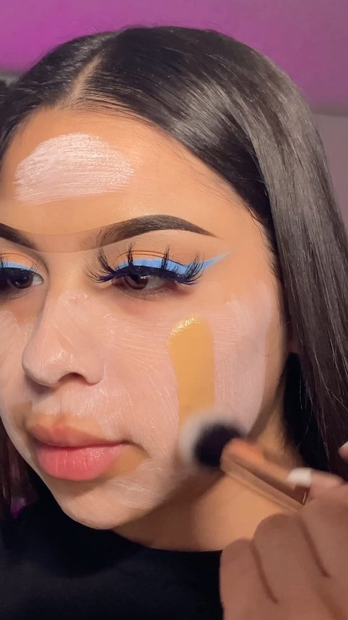 Instagram post by @chellylovesmakeup91 for Alamar Cosmetics. Caption reads: A•D• 🛼 Are you going to try calamine lotion under....