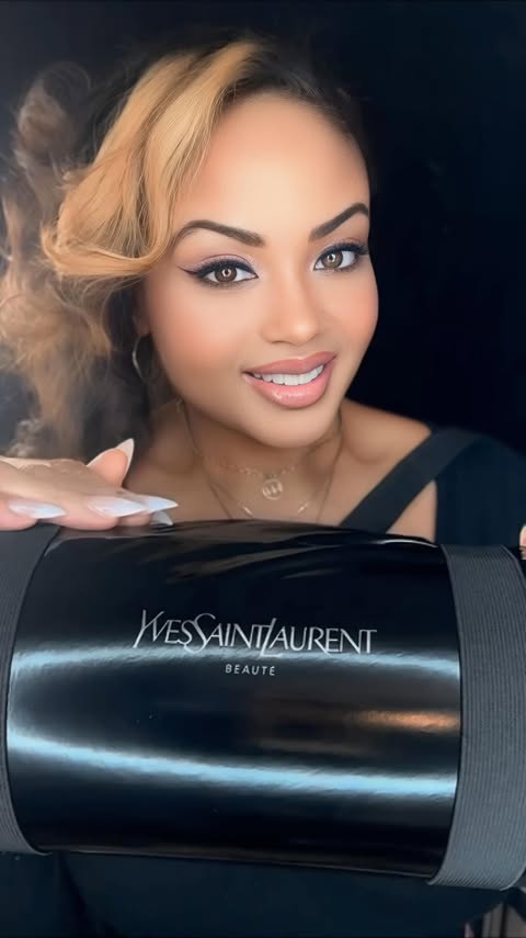Instagram post by an influencer for YSL Beauty. Caption reads: [...] the newest mascara @yslbeauty 🖤Lash Latex....