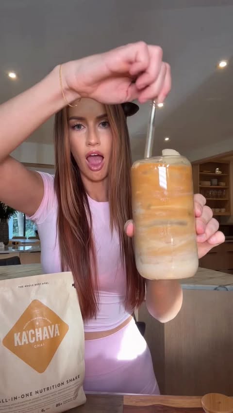 Instagram post by @kelbimueller for Ka'Chava. Caption reads: [...] at the shop!? Been having this Chai @kachava....