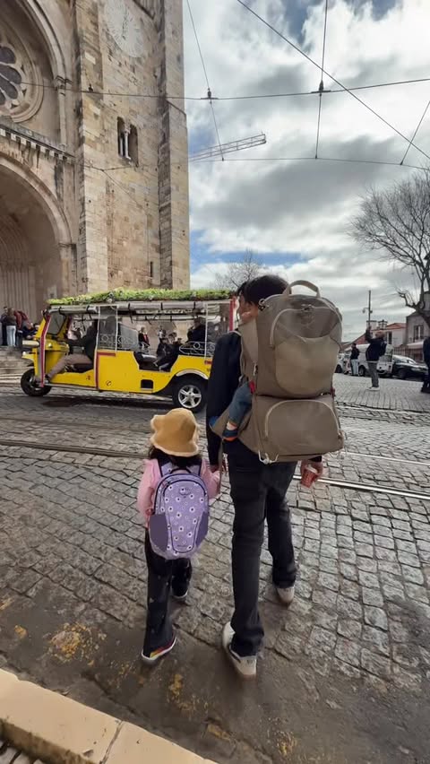 Instagram post by @backpackerbhav for Osprey Packs. Caption reads: [...] story, link in bio. #familytravel....