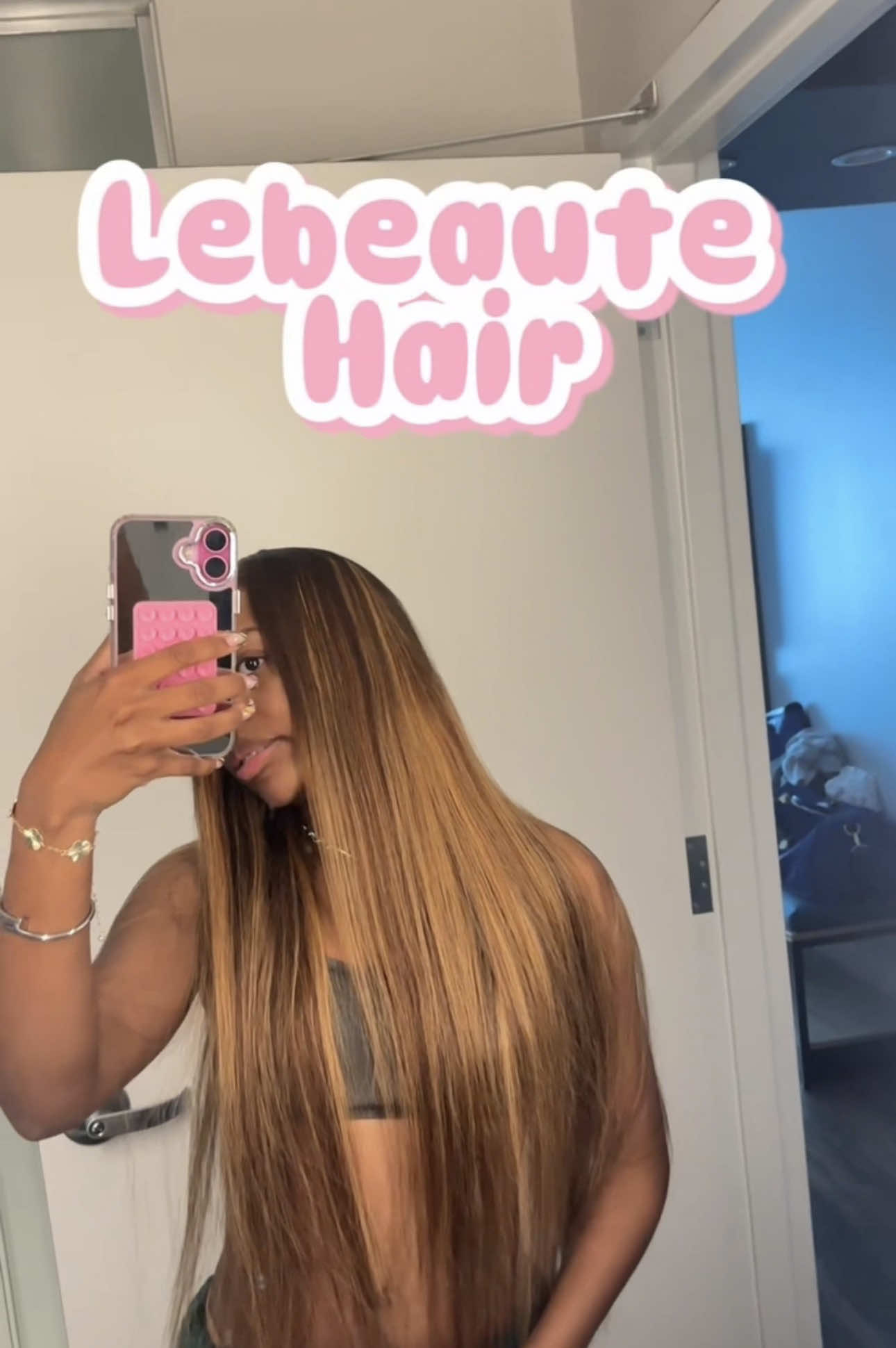 TikTok post by @morbuckzz for Le Beauté. Caption reads: [...] no shedding or tangling😍😍😍 @Lebeaute hair....