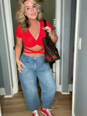 TikTok post by @traceylynns for Flamingo Shop. Caption reads: [...] or thin thigh ladies. @Flamingals by....