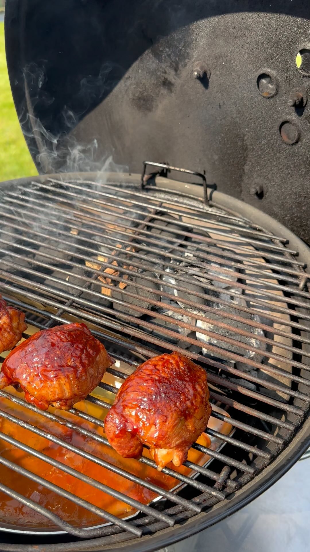 Instagram post by @barbecuepitboss for SNS Grills. Caption reads: [...] Joe kettle is super easy with the @snsgrills....