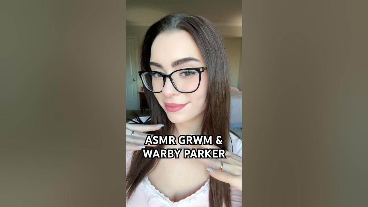 YouTube post by @CelainesASMR for Warby Parker. Caption reads: ASMR GRWM w/ Warby Parker 👓 #asmr #warbypartner....