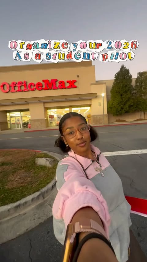 Instagram post by @iamnyanoelle for Office Depot. Caption reads: #Sponsored before the checkride, before the solo —....