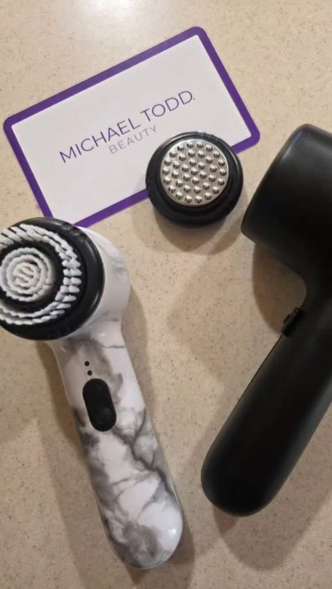Instagram post by @kimberlywest1003 for Michael Todd Beauty. Caption reads: [...] I just got the Soniclear from....