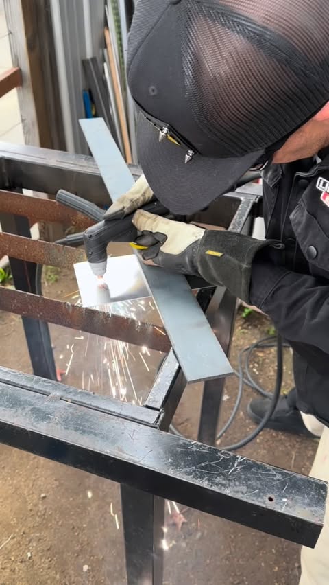 Instagram post by @bhoodfab for Lincoln Electric. Caption reads: I’ve been using dimple dies on quite a few of my....