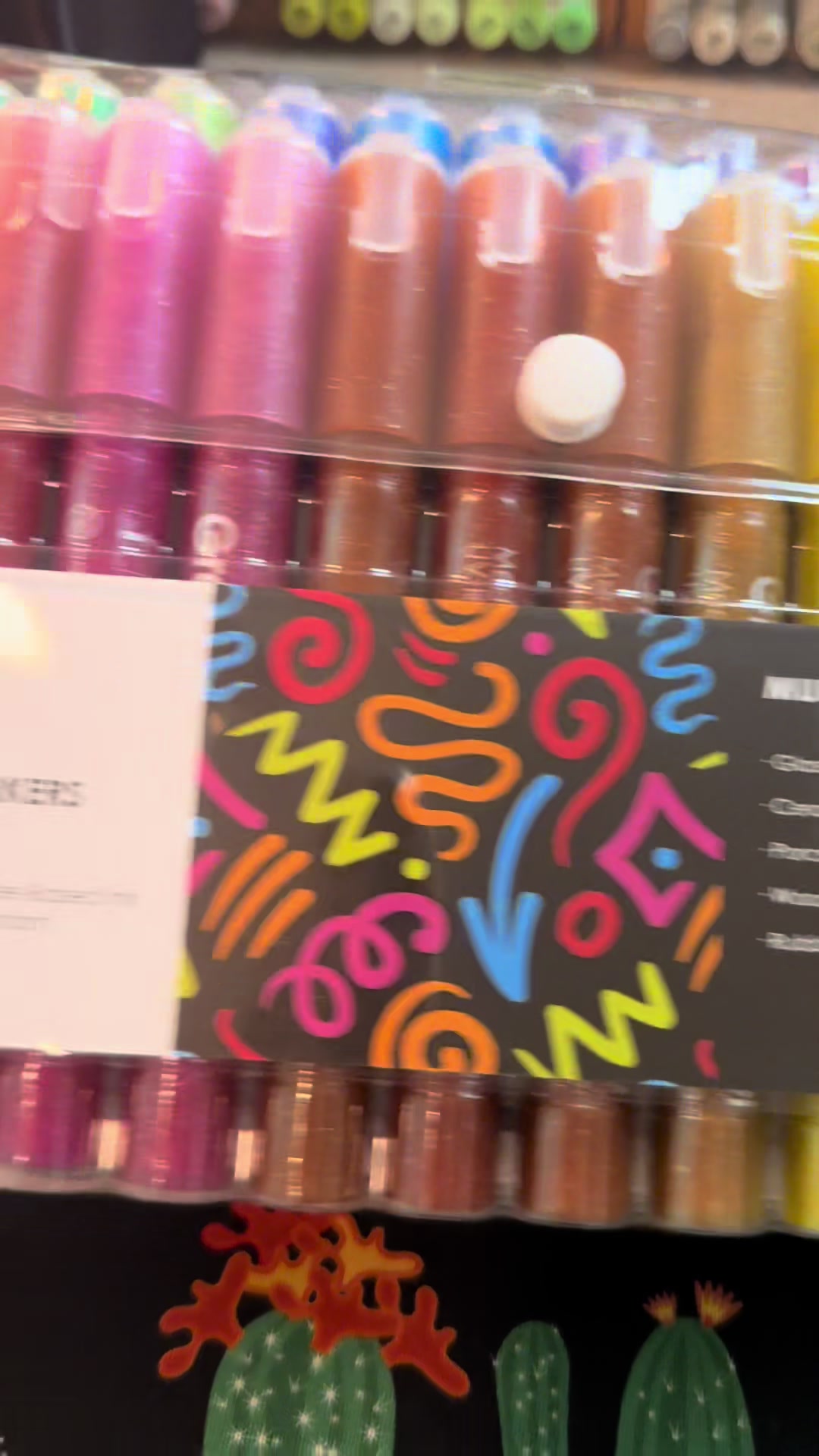 TikTok post by @glitterellacoloring for Grabie Art. Caption reads: [...] in these 24 medium tip markers from....