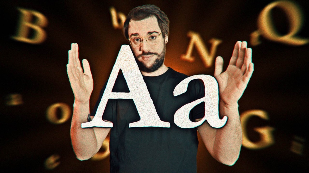 YouTube post by @Linguisticae for Fnac. Caption reads: The origin of UPPERCASE and LOWERCASE LETTERS.